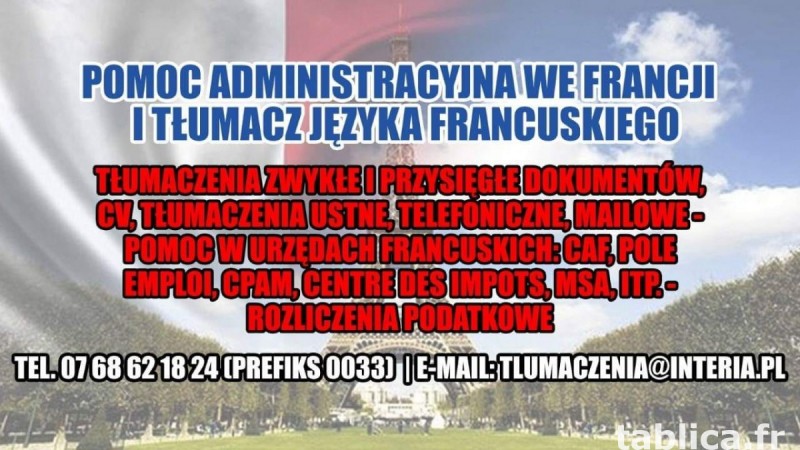 Pomoc Administracyjna Tłumasz Języka Francuskiego 0